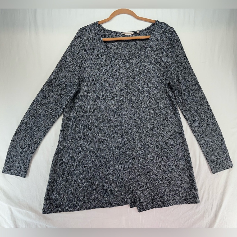 Soft Surroundings Long Line Gray Marled Tunic Sweater Relaxed XL